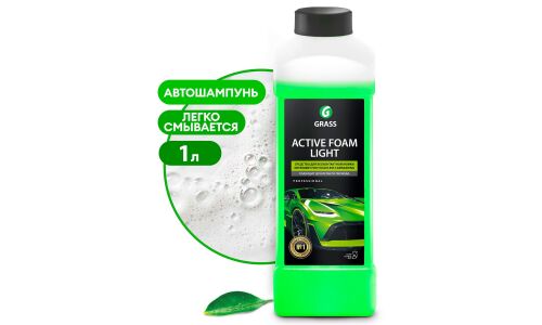 Автошампунь Grass Active Foam Light, для бесконтактной мойки, концентрат, бутылка 1л, арт. 132100