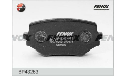 Колодки тормозные дисковые Fenox, комплект на ось (4 шт), арт. BP43263