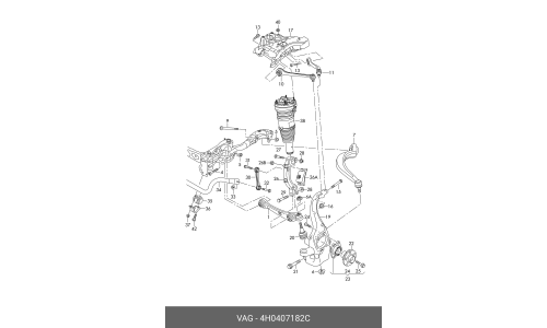 Сайлентблок VAG, передний, арт. 4H0407182C