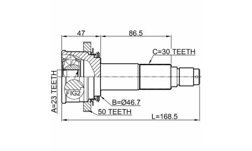 ШРУС Febest, задний, наружный, арт. 0310-HRV4WDA50