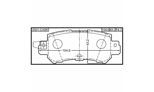 Колодки тормозные дисковые Febest, задние, комплект на ось (4 шт), арт. 0501-CX5R