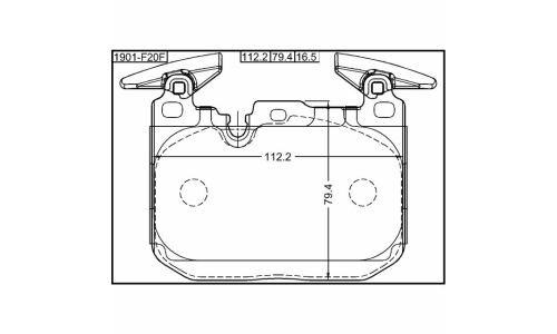 Колодки тормозные дисковые Febest, передние, комплект на ось (4 шт), арт. 1901-F20F