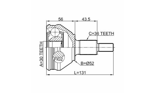 ШРУС Febest, передний, внешний, арт. 2310-PV