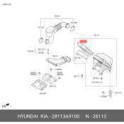 Фильтр воздушный Hyundai/KIA, арт. 28113-A9100