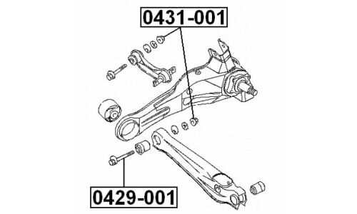Гайка-эксцентрик Febest 0431-001, для Chrysler/Mitsubishi (OEM MU431006)