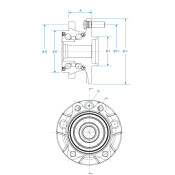 Ступица колеса KOYO, передняя, левая, арт. 3DACF041D-3KR-AM