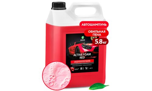 Автошампунь Grass Active Foam Red, для бесконтактной мойки, концентрат, канистра 5.8л, арт. 800002
