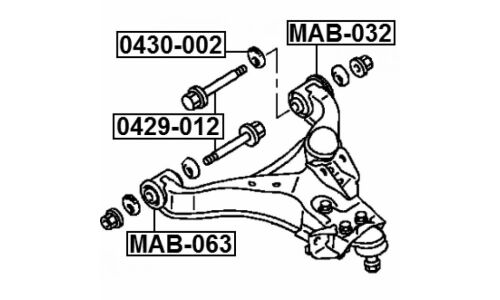 Болт регулировочный (эксцентрик) Febest 0429-012, для Mitsubishi (OEM 4013A082)