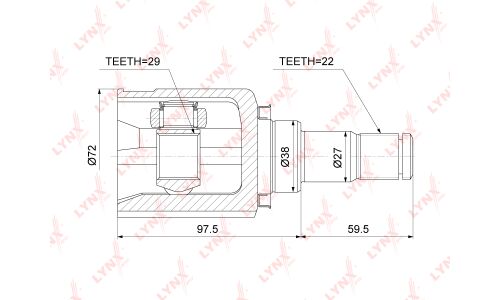 ШРУС LYNXauto, внутренний, арт. CI-3745