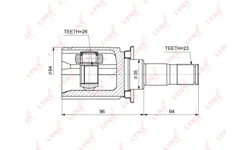 ШРУС LYNXauto, внутренний, арт. CI-3747