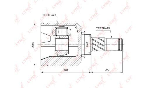 ШРУС LYNXauto, внутренний, арт. CI-3748