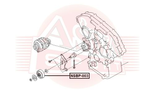 Ролик навесного оборудования Asva натяжной, арт. NSBP-003