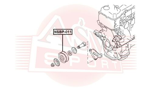 Ролик навесного оборудования Asva натяжной, арт. NSBP-011