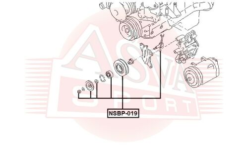 Ролик навесного оборудования Asva натяжной, арт. NSBP-019