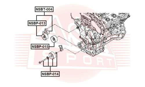 Натяжитель поликлинового ремня Asva, арт. NSBT-004