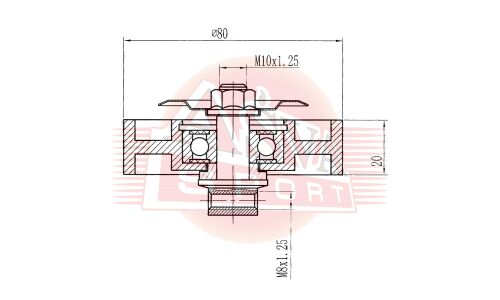 Ролик навесного оборудования Asva натяжной, арт. TYBP-033