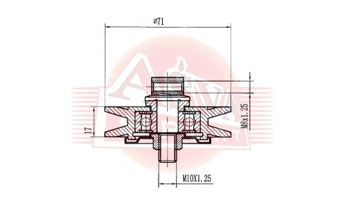 Ролик навесного оборудования Asva натяжной, арт. TYBP-049