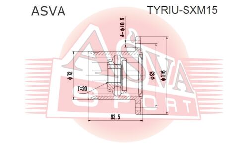 ШРУС Asva, внутренний, арт. TYRIU-SXM15