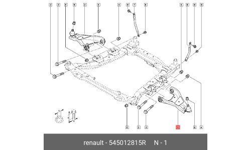 Рычаг подвески Renault, передний, левый, арт. 5450 128 15R