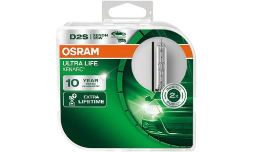 Лампа ксеноновая Osram Ultra Life D2S (P32d-2), 85В, 35Вт, 4300К, комплект 2 шт, арт. 66240ULT-HCB