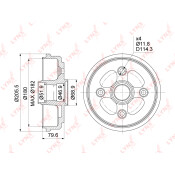 Барабан тормозной LYNXauto, арт. BM-1017