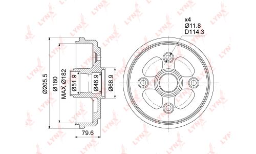 Барабан тормозной LYNXauto, арт. BM-1017