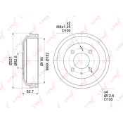Барабан тормозной LYNXauto, арт. BM-1067