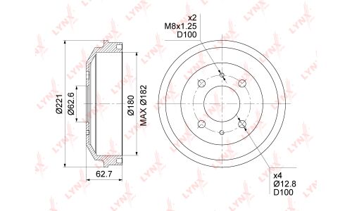 Барабан тормозной LYNXauto, арт. BM-1067