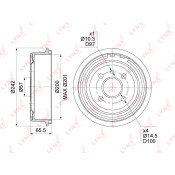 Барабан тормозной LYNXauto, арт. BM-1015