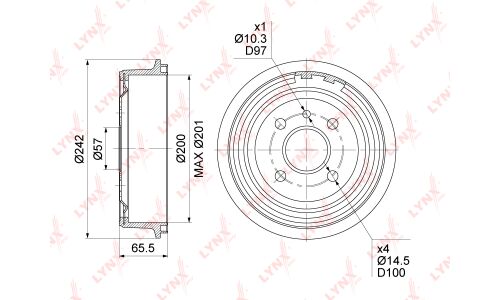 Барабан тормозной LYNXauto, арт. BM-1015