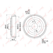Барабан тормозной LYNXauto, арт. BM-1069