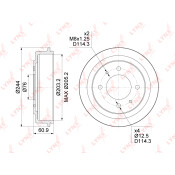 Барабан тормозной | зад LYNXauto, арт. BM-1071