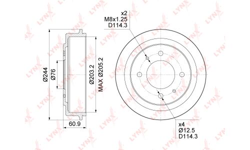 Барабан тормозной | зад LYNXauto, арт. BM-1071
