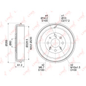 Барабан тормозной | зад прав/лев LYNXauto, арт. BM-1037