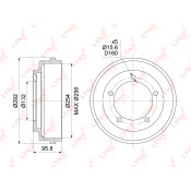 Барабан тормозной LYNXauto, арт. BM-1053