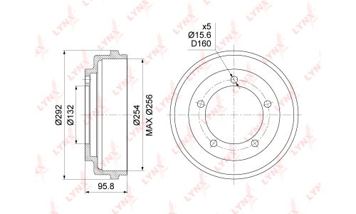 Барабан тормозной LYNXauto, арт. BM-1053