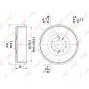 Барабан тормозной LYNXauto, арт. BM-1097