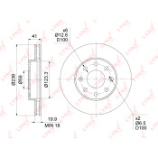 Диск тормозной LYNXauto, арт. BN-1347