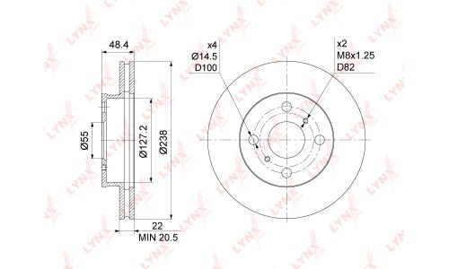 Диск тормозной LYNXauto, арт. BN-1180