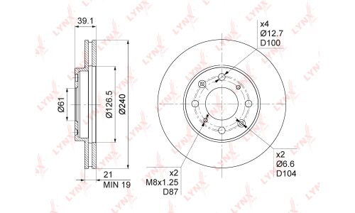Диск тормозной LYNXauto, арт. BN-1035
