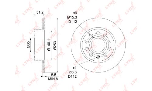 Диск тормозной LYNXauto, арт. BN-1195