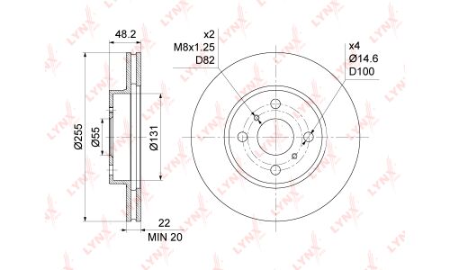 Диск тормозной LYNXauto, арт. BN-1151