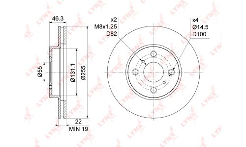 Диск тормозной LYNXauto, арт. BN-1177