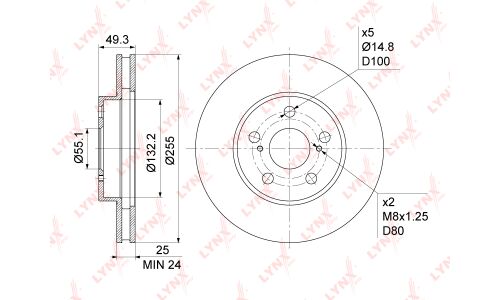 Диск тормозной LYNXauto, арт. BN-1174