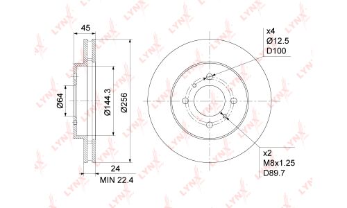 Диск тормозной LYNXauto, арт. BN-1089