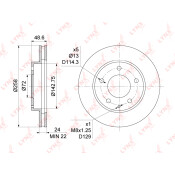 Диск тормозной LYNXauto, арт. BN-1068