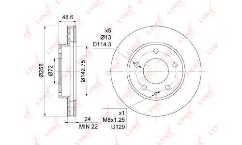 Диск тормозной LYNXauto, арт. BN-1068
