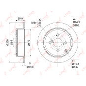 Диск тормозной LYNXauto, арт. BN-1140