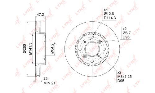 Диск тормозной LYNXauto, арт. BN-1041