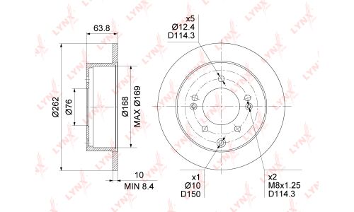 Диск тормозной LYNXauto, арт. BN-1597